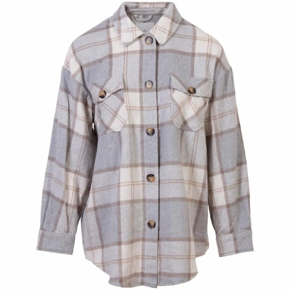 Hot ADPT Dame Skjorte - Light Grey Melange