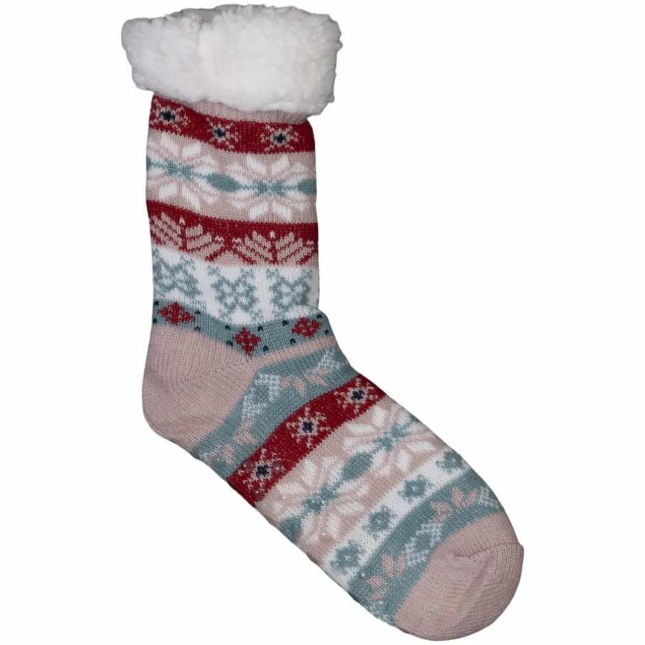 Sale Anyway Dame Strømper m. fleece - Lyserød m. Blå/Grøn