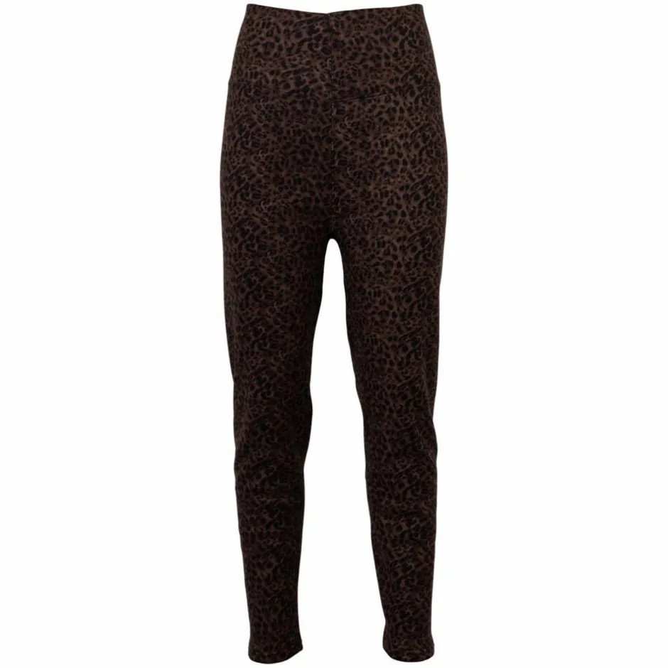New Anyway Dame Termoleggings m. fleece - Mørk Leopard