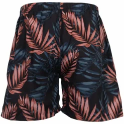 New Anyway Herre Badeshorts - Black/Leaves