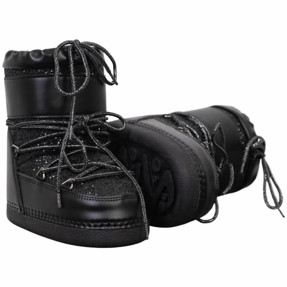 Sale Anyway Snow Boots Glitter Pige Vinterstøvler - Black Glitter
