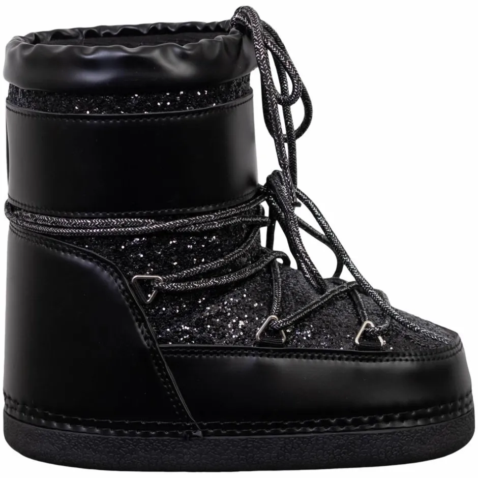 Sale Anyway Snow Boots Glitter Pige Vinterstøvler - Black Glitter