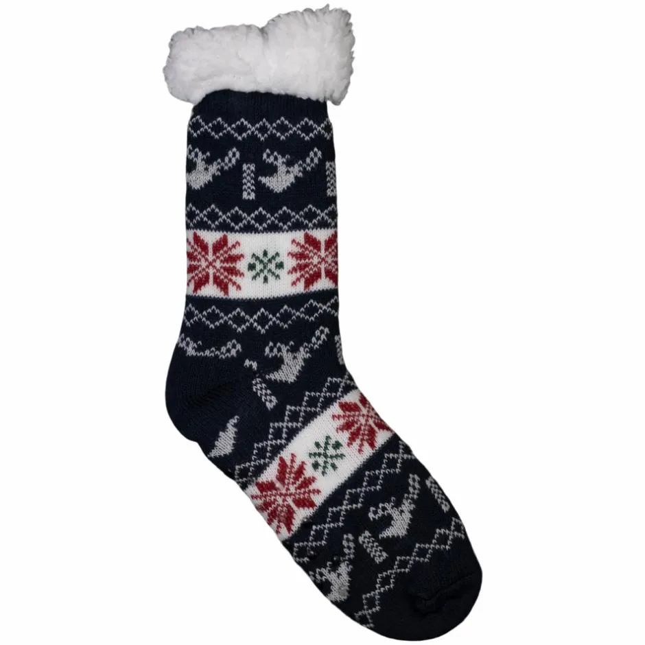 New Anyway Unisex Strømper m. fleece - Navy-Hvid