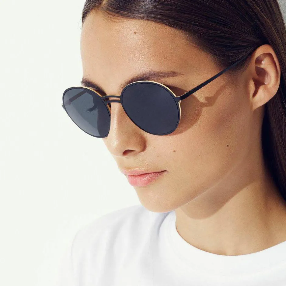 Hot AYM Yael Unisex Solbriller - Black/Gold/Black