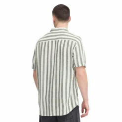 Hot Blend Aban Herre Kortærmet skjorte i hørmix - Duck Green