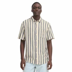 Best Blend Aban Herre Kortærmet skjorte i hørmix - Dress Blues