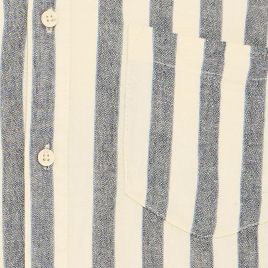 Best Blend Aban Herre Kortærmet skjorte i hørmix - Dress Blues