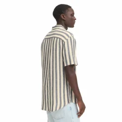 Best Blend Aban Herre Kortærmet skjorte i hørmix - Dress Blues