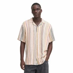 Online Blend Akis Herre Kortærmet skjorte i hørmix - Oil Green