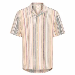 Online Blend Akis Herre Kortærmet skjorte i hørmix - Oil Green