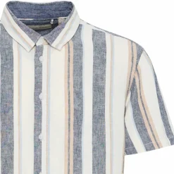 Outlet Blend Bobby Herre Kortærmet skjorte i hørmix - Snow White