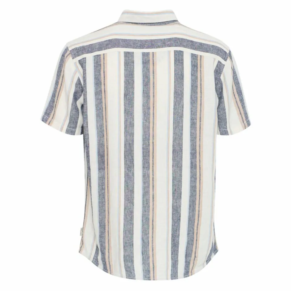 Outlet Blend Bobby Herre Kortærmet skjorte i hørmix - Snow White