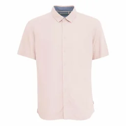 New Blend Bobby Herre Kortærmet skjorte i hørmix - Chalk Pink