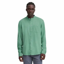 Clearance Blend Bobby Herre Skjorte i hørmix - Malachite Green