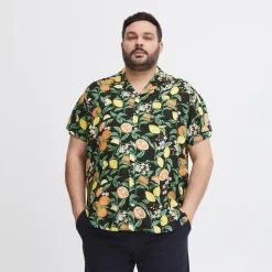 Best Blend Herre Kortærmet skjorte Plus Size - Black