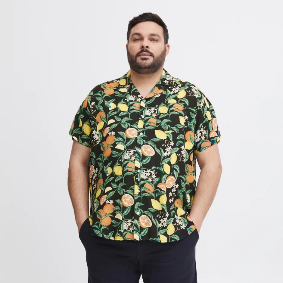 Best Blend Herre Kortærmet skjorte Plus Size - Black