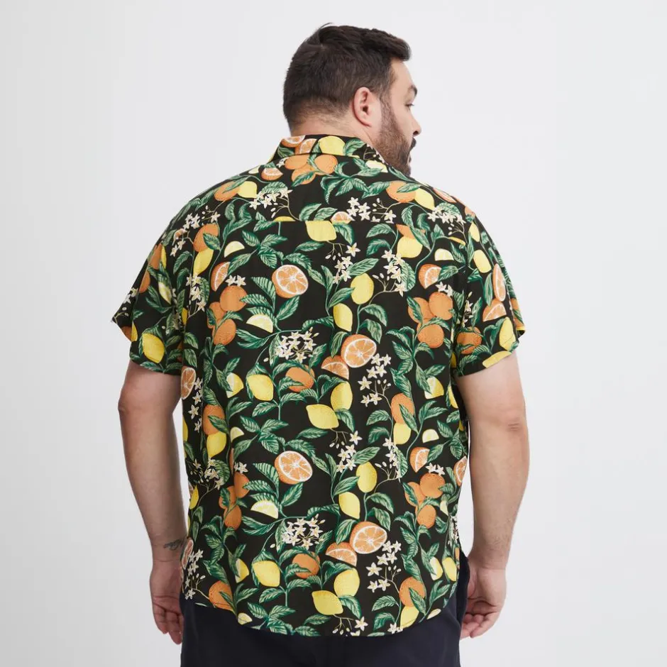 Best Blend Herre Kortærmet skjorte Plus Size - Black