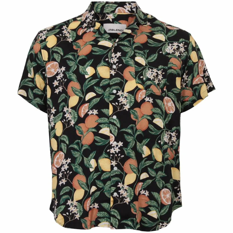 Best Blend Herre Kortærmet skjorte Plus Size - Black