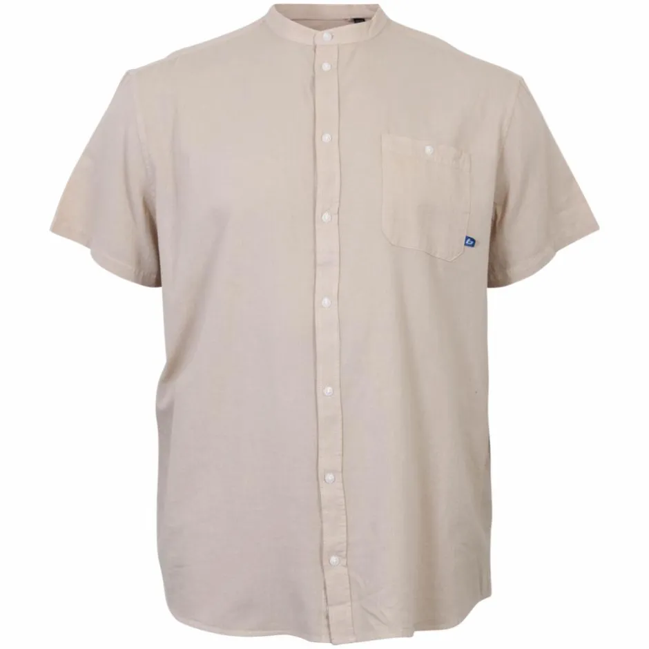 Discount Blend Herre Kortærmet skjorte i hørmix Plus Size - Oyster Grey