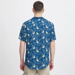 Hot Blend Herre Kortærmet skjorte - Navy Peony