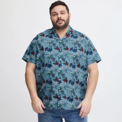 Hot Blend Herre Kortærmet skjorte Plus Size - Captain's Blue