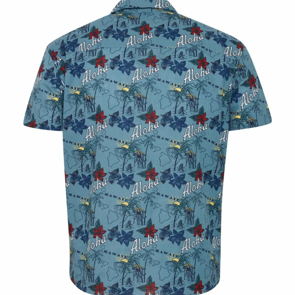 Hot Blend Herre Kortærmet skjorte Plus Size - Captain's Blue