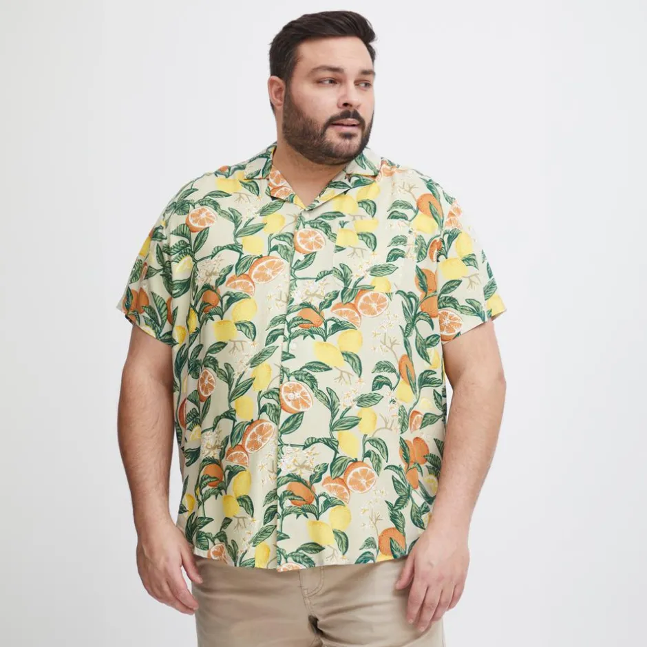 Hot Blend Herre Kortærmet skjorte Plus Size - Oyster Grey