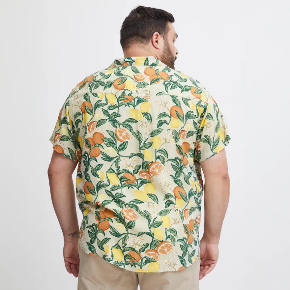 Hot Blend Herre Kortærmet skjorte Plus Size - Oyster Grey