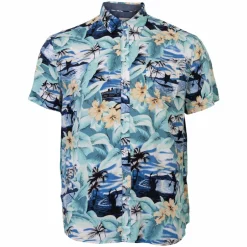 Discount Blend Herre Kortærmet skjorte Plus Size - Coral Gold