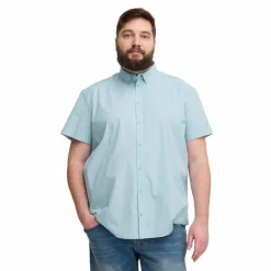 Clearance Blend Herre Kortærmet skjorte Plus Size - Cashmere Blue