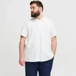 Online Blend Herre Polo Plus Size - Snow White