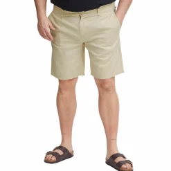 Hot Blend Herre Shorts i hørmix Plus Size - Oyster Grey