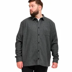 Clearance Blend Herre Skjorte Jakke Plus Size - Charcoal Mix