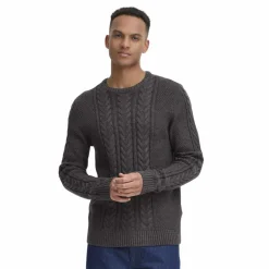 Clearance Blend Herre Striktrøje - Charcoal Mix