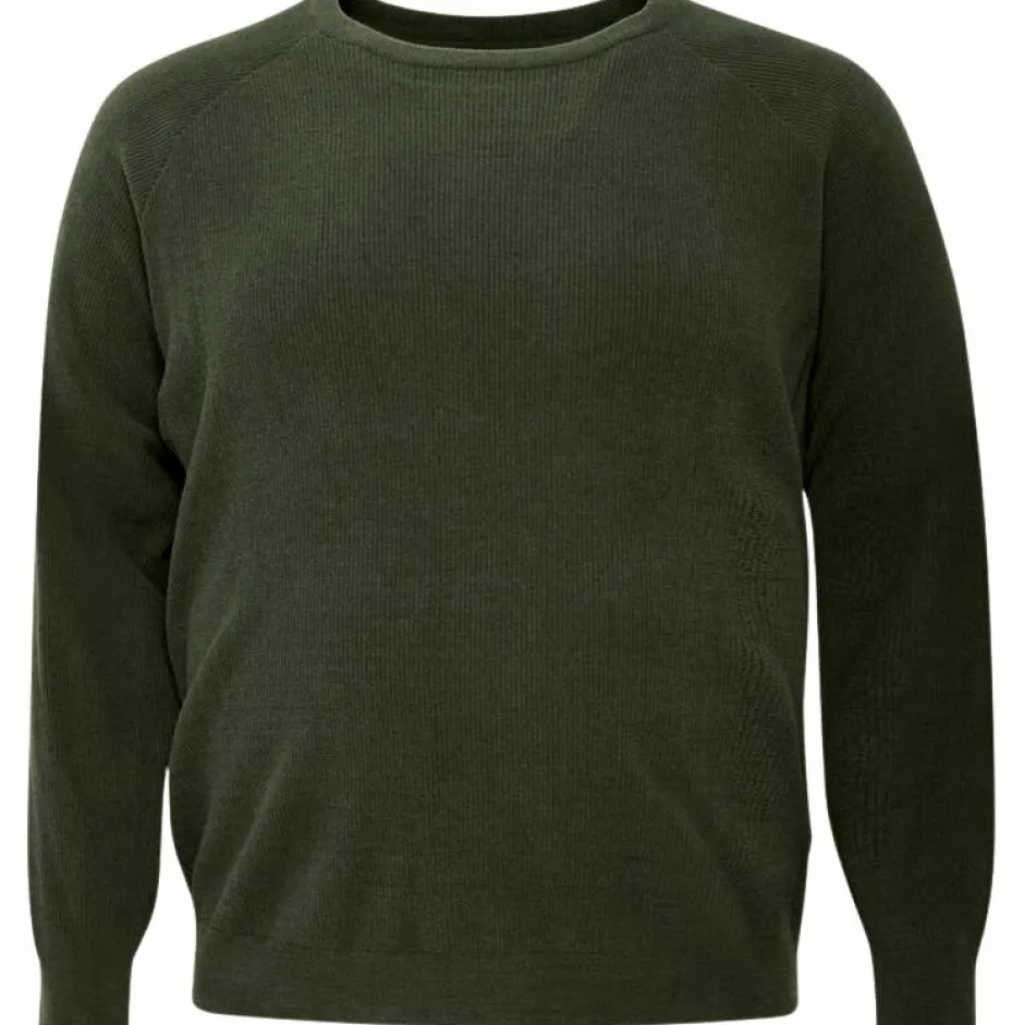 Outlet Blend Herre Striktrøje Plus Size - Forest Night
