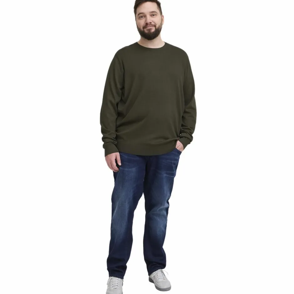 Online Blend Herre Striktrøje Plus Size - Forest Night