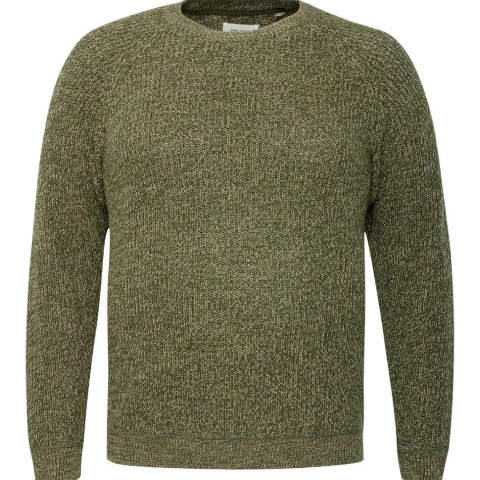 Best Blend Herre Striktrøje Plus Size - Forest Night