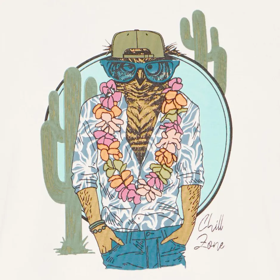 Hot Blend Herre T-shirt - White Owl