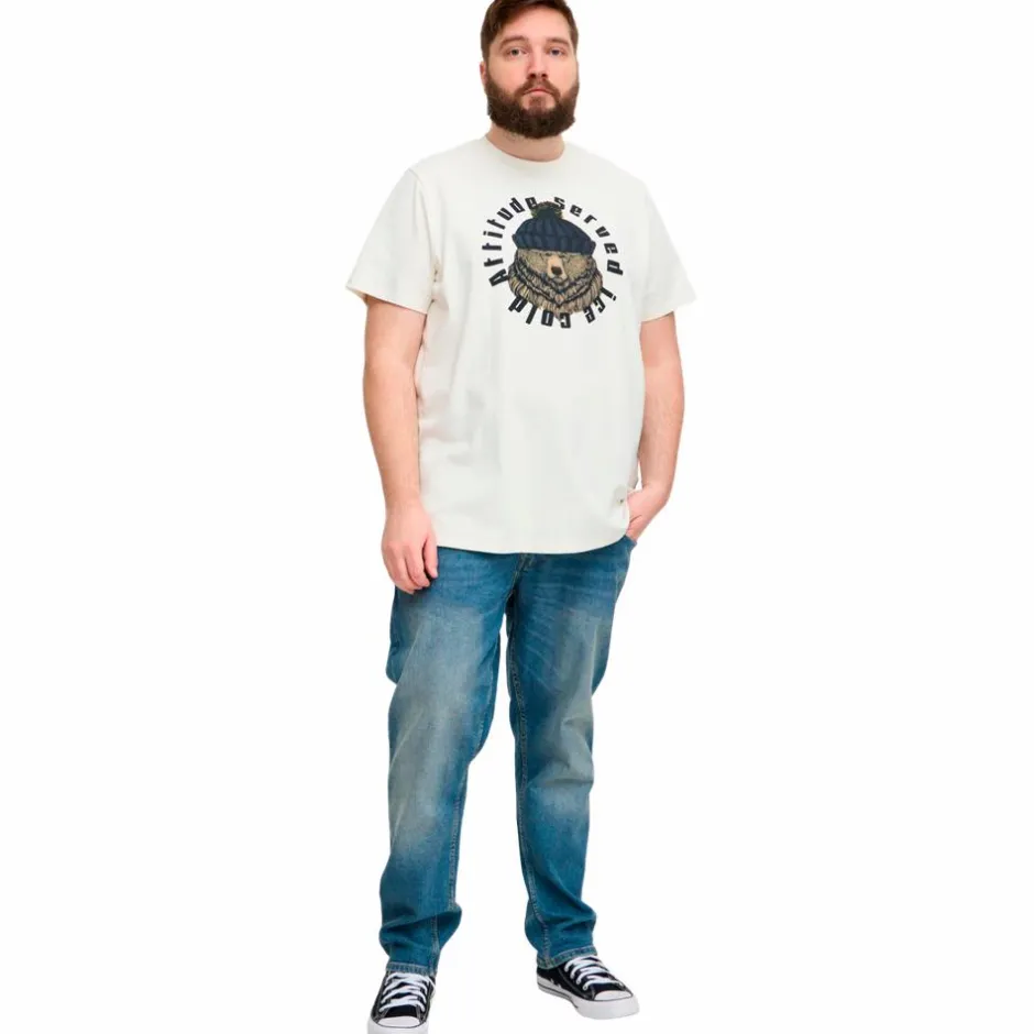 Best Blend Herre T-shirt Plus Size - White bear