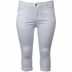 Best BS Jeans Dame Capri Plus Size - White