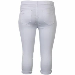 Best BS Jeans Dame Capri Plus Size - White