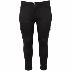 BS Jeans Dame Cargobukser Plus Size - Sort