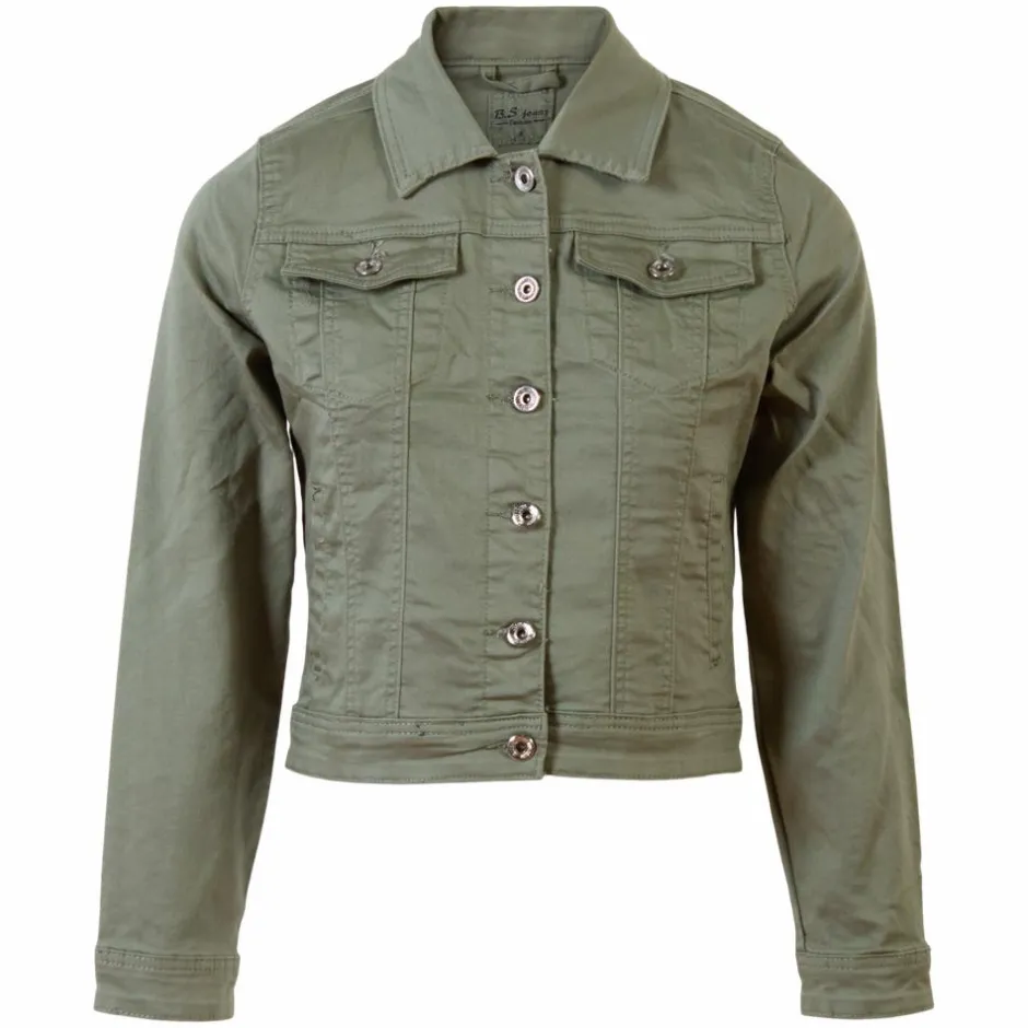 Outlet BS Jeans Dame Denimjakke Plus Size - Khaki