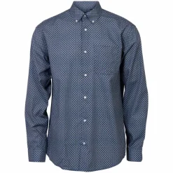 Clearance Carnét Ash Herre Skjorte - Dark Denim