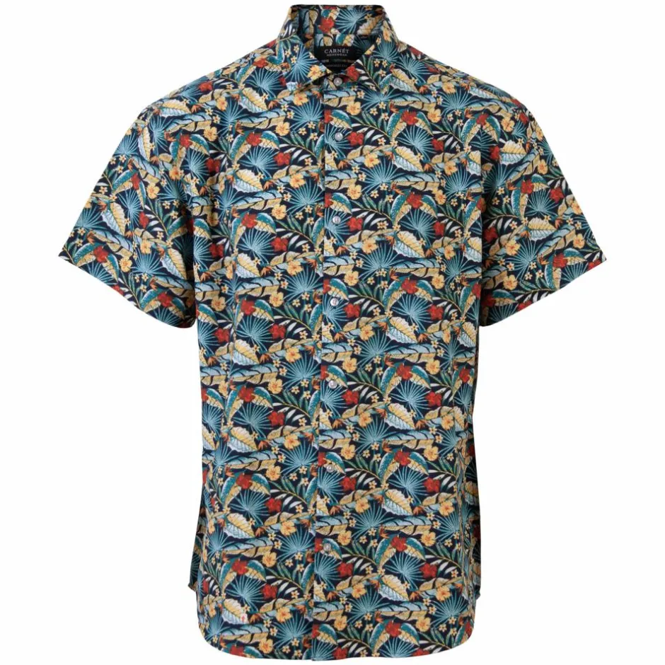 Discount Carnét Bernhard Herre Kortærmet skjorte Plus Size - Navy Blazer