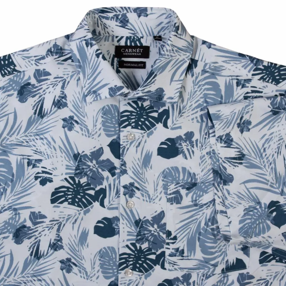 Hot Carnét Bernhard Herre Kortærmet skjorte - Blue Heaven