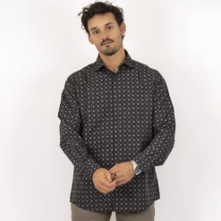 Outlet Carnét Bernhard Herre Skjorte - Charcoal