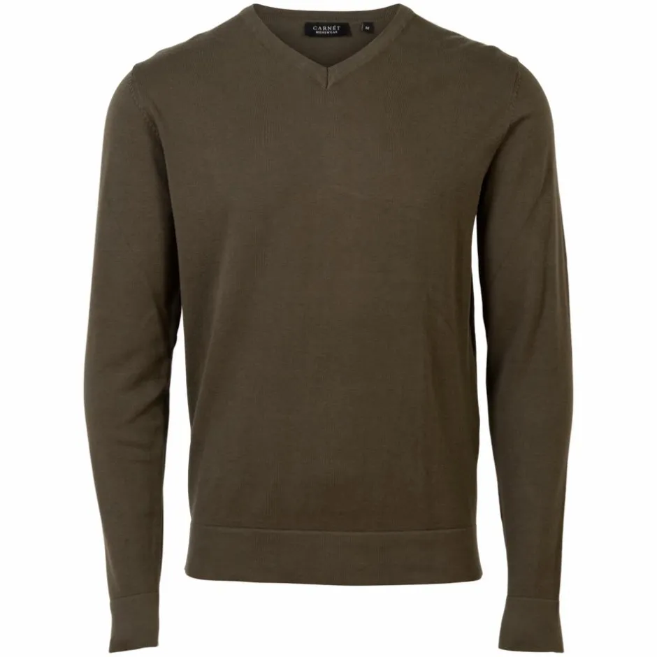 Discount Carnét Bob Herre Striktrøje - Olive Night