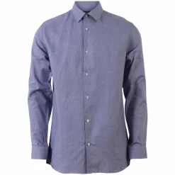 Online Carnét Dobby Herre Skjorte - Navy Check