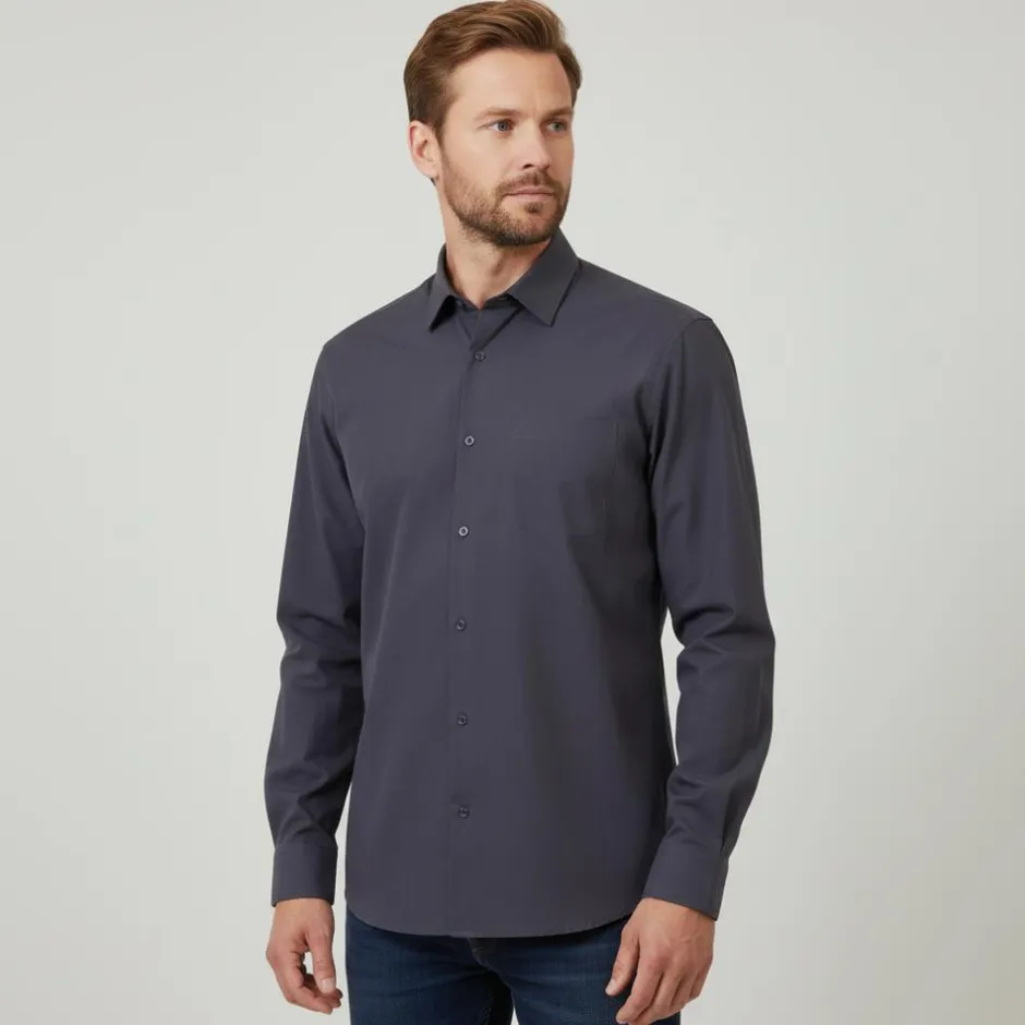 Sale Carnét Jason Herre Skjorte - Dark Grey